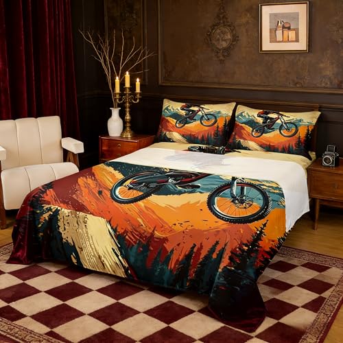 Castle Fairy Mountain Biking Bed Sheet Set, Full, 4pcs