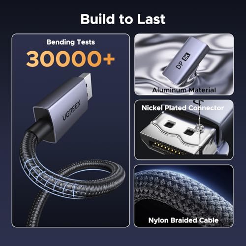 UGREEN 8K@60Hz DisplayPort to HDMI Adapter DP 1.4 to HDMI 2.1 Cable [4K@240Hz/2K@240Hz] Uni-Direction Aluminum Multi Screen Gaming Compatible with Monitor Projector HP Dell HDTV Asus AMD GPU NVIDIA - Image 6