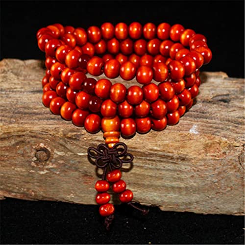 Mala perles de prière bouddhistes 108 perles, bracelet yoga en bois naturel - 2