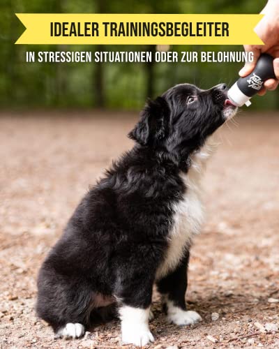 Tales & Tails Futtertube für Hunde zum Befüllen - Mmh Schleck Schleck | 1er Pack | Hundetraining mit Tubenquetscher | Beruhigung beim Tierarzt | Wiederverwendbar