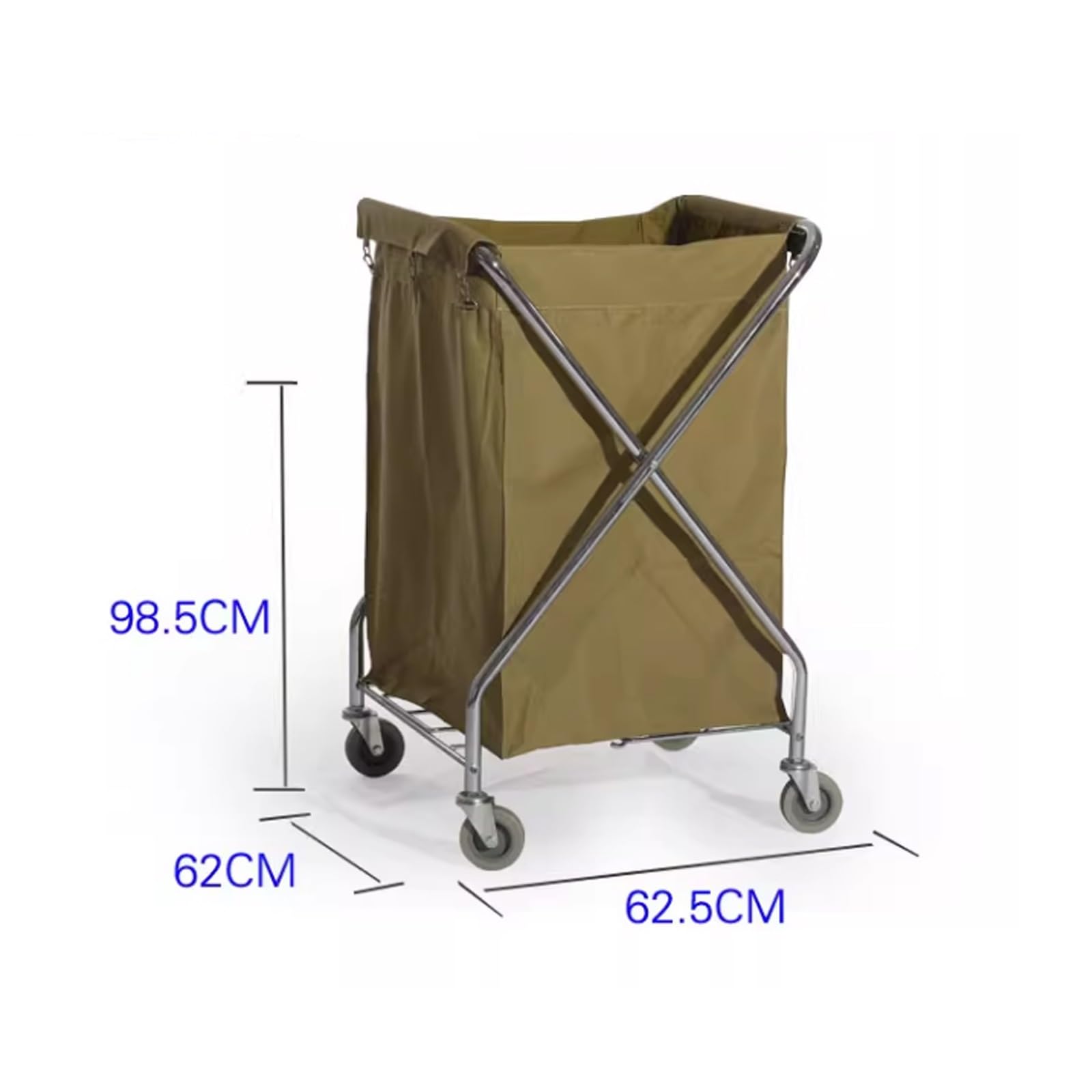 Carrito de servicio de habitaciones de acero inoxidable, carrito de limpieza resistente para limpieza y saneamiento eficientes, ideal para hostelería y uso comercial