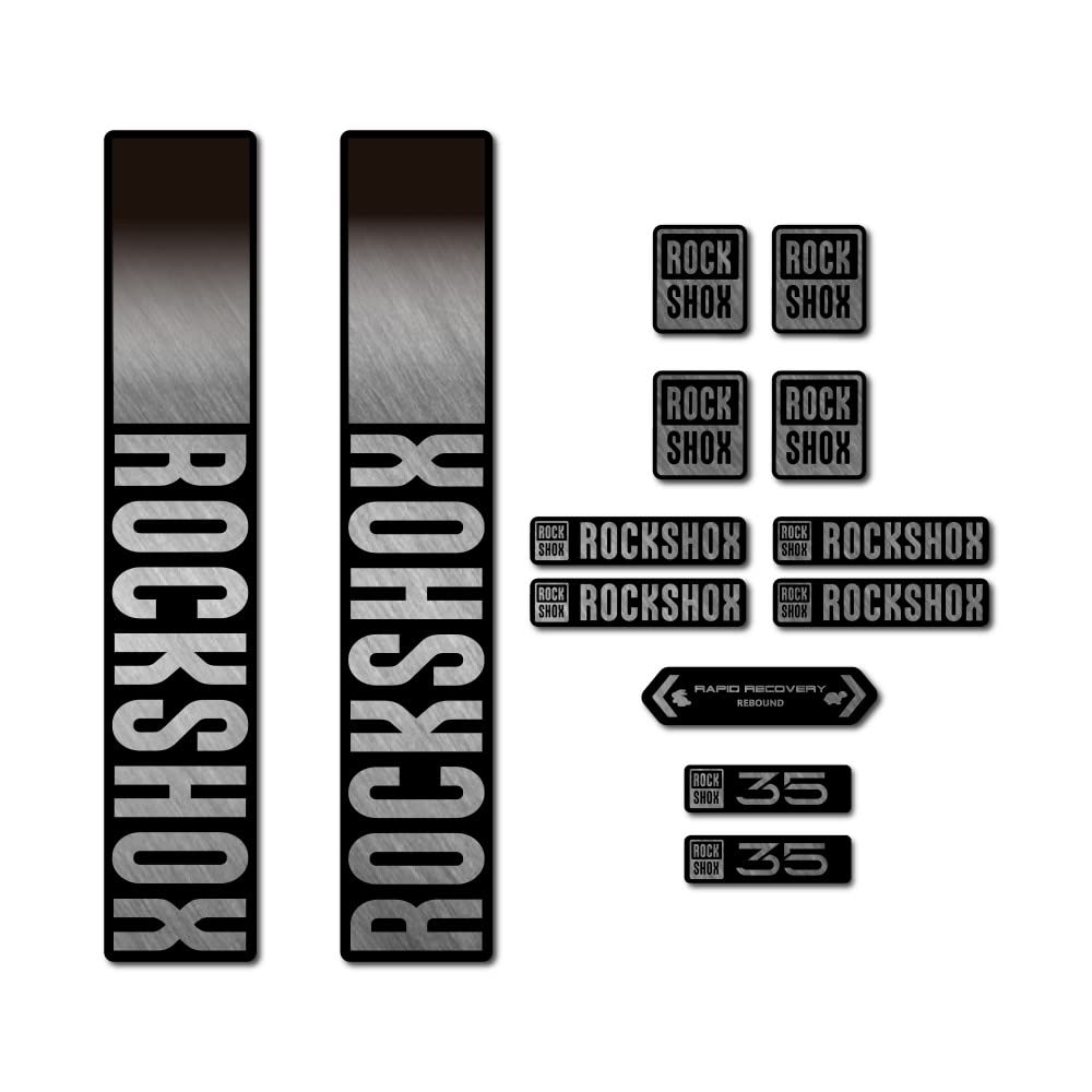 STAR SAMRock Shox Brand 2021 Fork Bike Stickers, Plata Metalizado, Vinyl, Waterproof, Single Use, Round, Cartoon