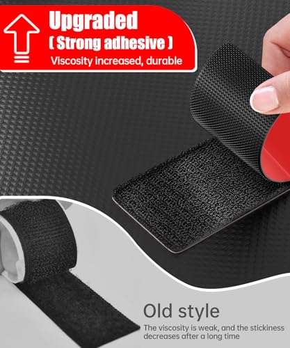 Image of PHIXBEAR 4 inch Large Wide Hook and Loop Strips with Super Adhesive Heavy Duty, Heat Resistant Waterproof, Outdoor or Indoor Use, 8 Sets Black 4x2 Inch