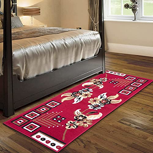 Image of Most Demanded Elegant Modern Floral Soft Polyster Anti Skid Runner Carpet for Living Room Office, Kitchen, Sofa, Bedside Bedroom and Hall (60X180 cm) Color Multi
