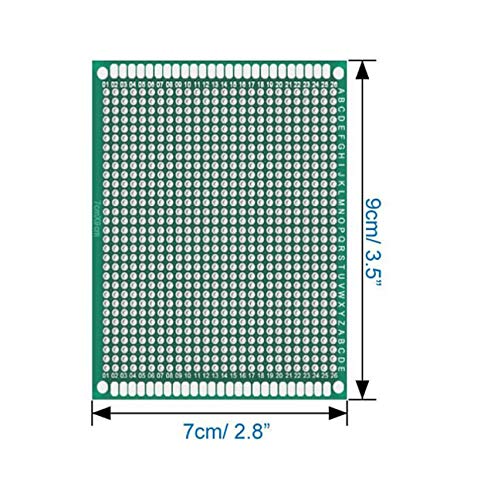 Lheng 7x9cm Double Sided PCB Board Universal Printed Circuit Board for DIY and Electronic Project 10Pcs