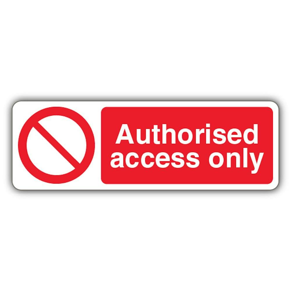 V Safety Authorised Access Only - Prohibitory Blank Circle - Landscape Safety Sign - 450 x 150 mm - RA2 Reflective 3mm Aluminium Composite