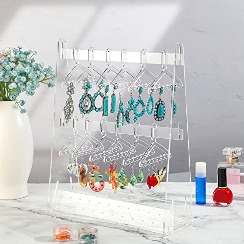 Support de boucles d'oreilles transparent BBTO triangulaire avec mini cintres acrylique - 6