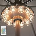BIGMONAT Battery Operated Hanging Lights Outdoor Patio Umbrella Light RF Remote Control,12 Colors Changing Pole Light for Umbrella,Wireless Under Umbrella Lights Brightness Dimmable and Timer