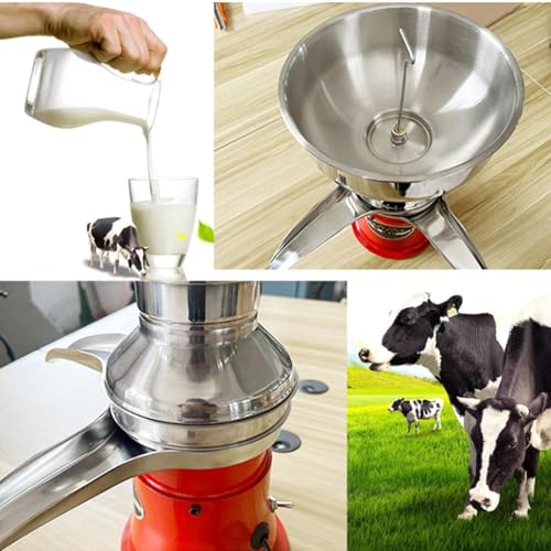 Separatore manuale per latte fresco, separatore efficiente per latte e burro da 50 l/h, con ciotola da 8 l, ideale per la lavorazione di prodotti lattiero-caseari domestici