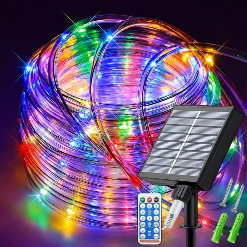Solar Rope Lights Outdoor Waterproof with Remote for Trampoline M...