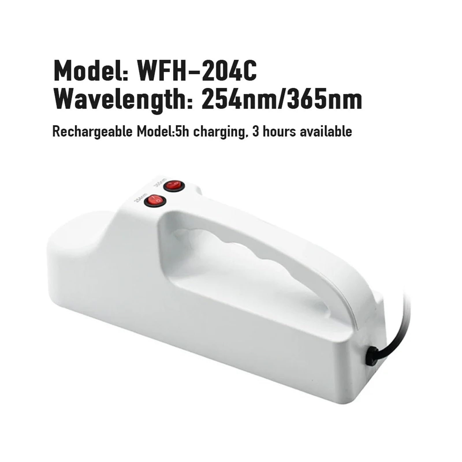 Lámpara UV analizador ultravioleta portátil 365nm/254nm | Equipo de laboratorio analizador de alta sensibilidad for investigación científica(WFH-204B)