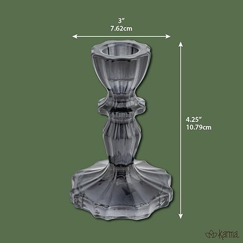 Miniatura 2 de Karma, Candelabro de cristal cónico, candelita portavelas para mesa de comedor, centro de mesa, cobalto