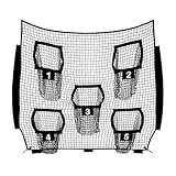 KiBcsLic Football Throwing Net, Baseball Practice Net 7ft x 7ft, Sturdy Sports Equipment with 5 Target Pockets for Football Softball