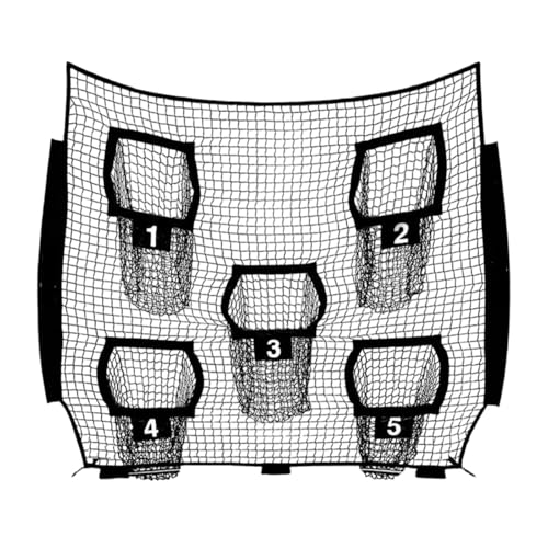 Aosekaa Football Throwing Net Sports Equipment 7 x 7 Feet Baseball Practice Net with 5 Target Pockets for Baseball Yard Kids Adults