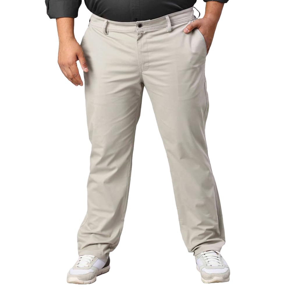 guniaa Men’s Solid Cotton Stretchable Trousers | Plus Size & Regular Fit | Twill Lycra Pants for Casual, Formal & Semi-Formal Wear-picture-35