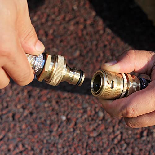 Yelun Garden Hose Quick Connect Solid Brass 3/4 Inch Ght External Thread Easy Connect Fittings No-Leak Water Hose Male Quick Connector And Female Product Adapters (1 Set) #TOP2