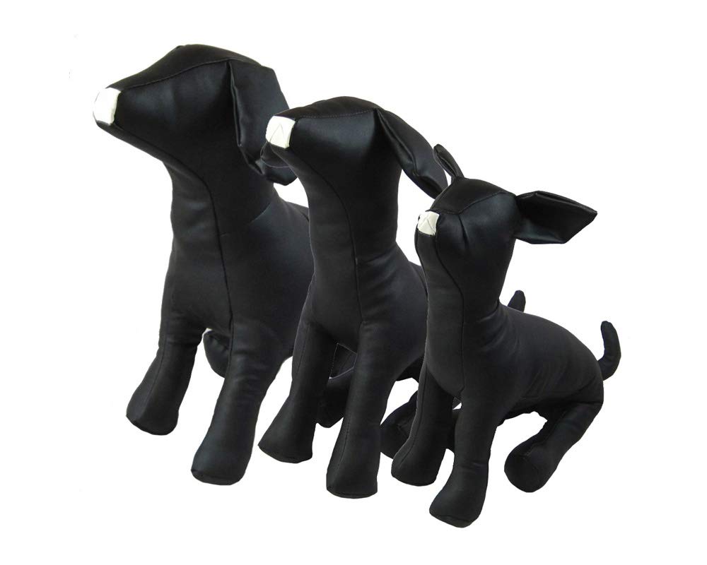 Vedem Mannequin de chien assis en cuir (S, noir)