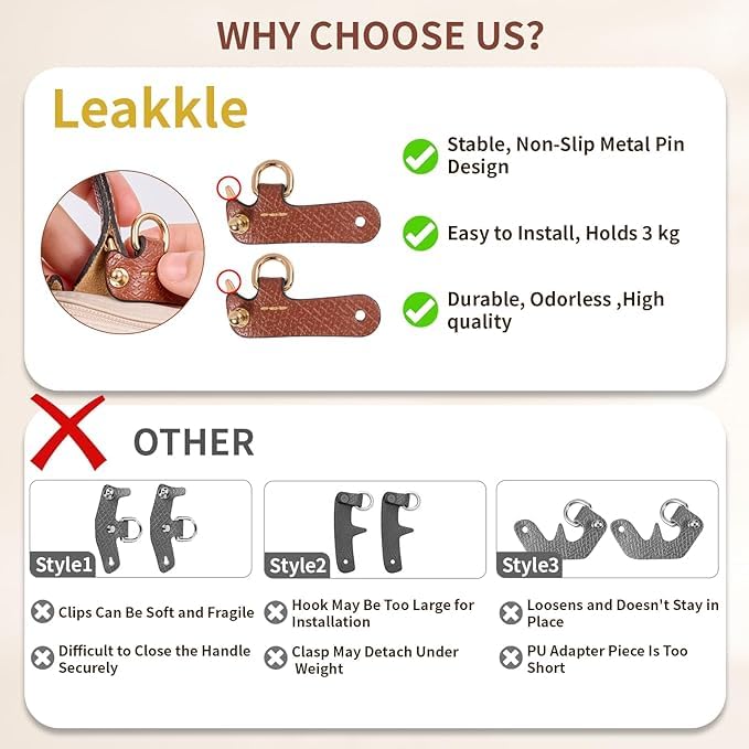 Bag Shoulder Strap, Adjustable Purse Strap Crossbody Replacement for Mini Longchamp Le Pliage,Brown Gold Buckle D2