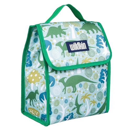 Image of Wildkin Kids Insulated Lunch Bag - Reusable, Ideal for Hot /Cold Snacks, School & Travel - Dinomite Dinosaurs