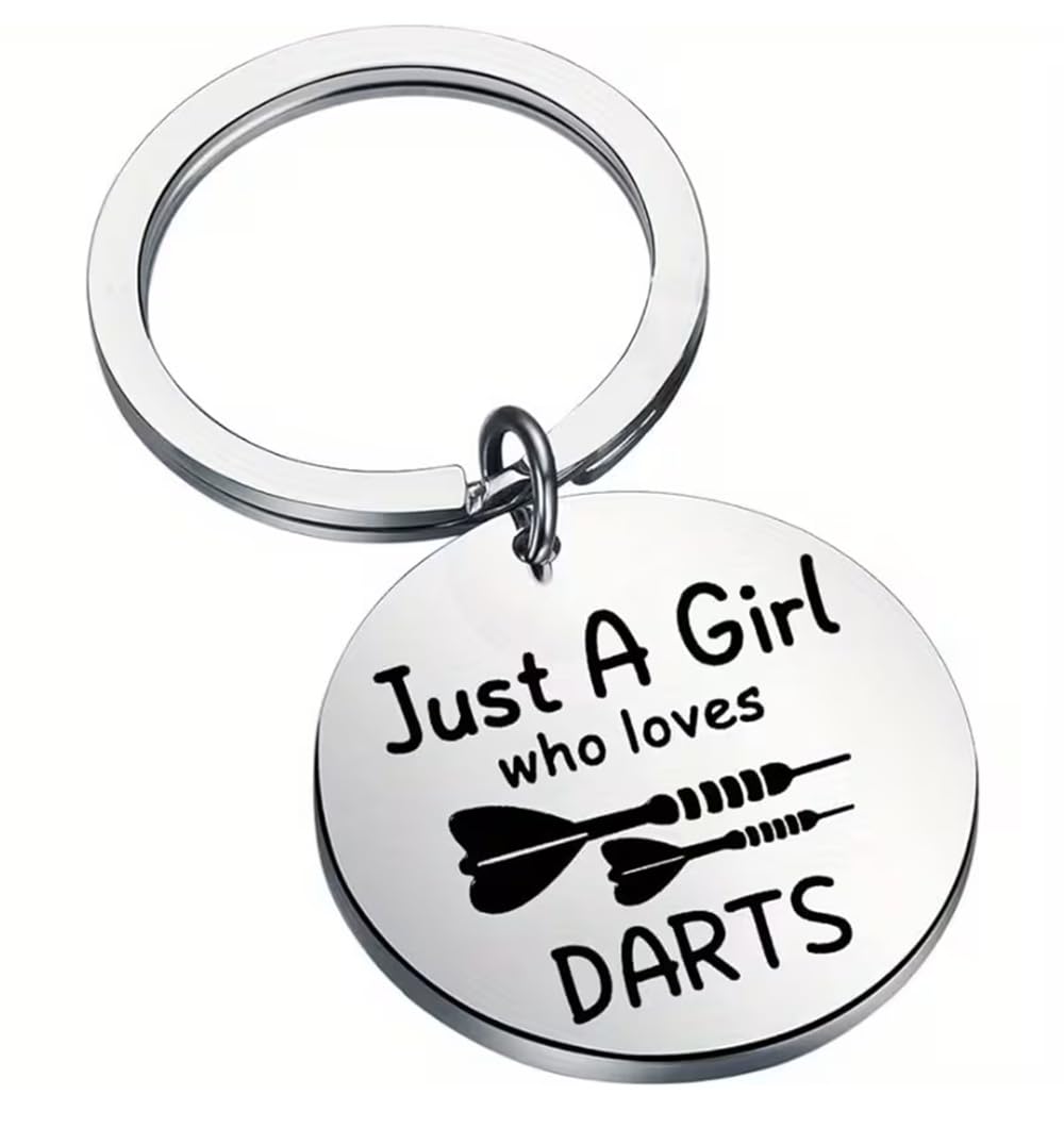 CMJ™ Just a Girl Who Loves Darts Keyring Sport Sporting Dartboard 180 Keychain