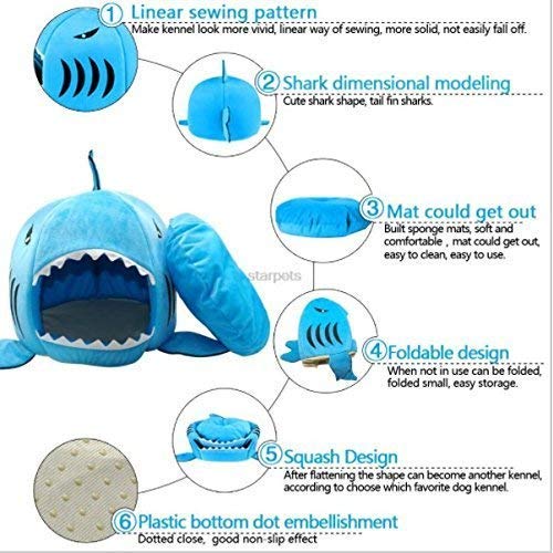 Filz Hai Katzenhöhle Katzen Kuschelhöhle Hundebett Haustier Katzenbett Hundesofa Katzensofa (42cm, Grau)