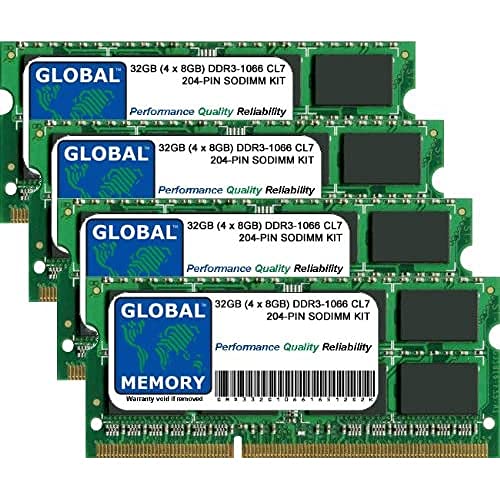 32GB (4 x 8GB) DDR3 1066MHz PC3-8500 SODIMM MEMORY RAM KIT FOR INTEL IMAC 27" i5 2.66GHz/i7 2.8GHz (LATE 2009)