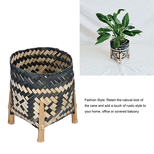 Handwoven Basket,Woven Plant Pot Holder Handmade Home Decor Weaving Plant Basket for Storage Plants Picnic Grocery for Home Decoration