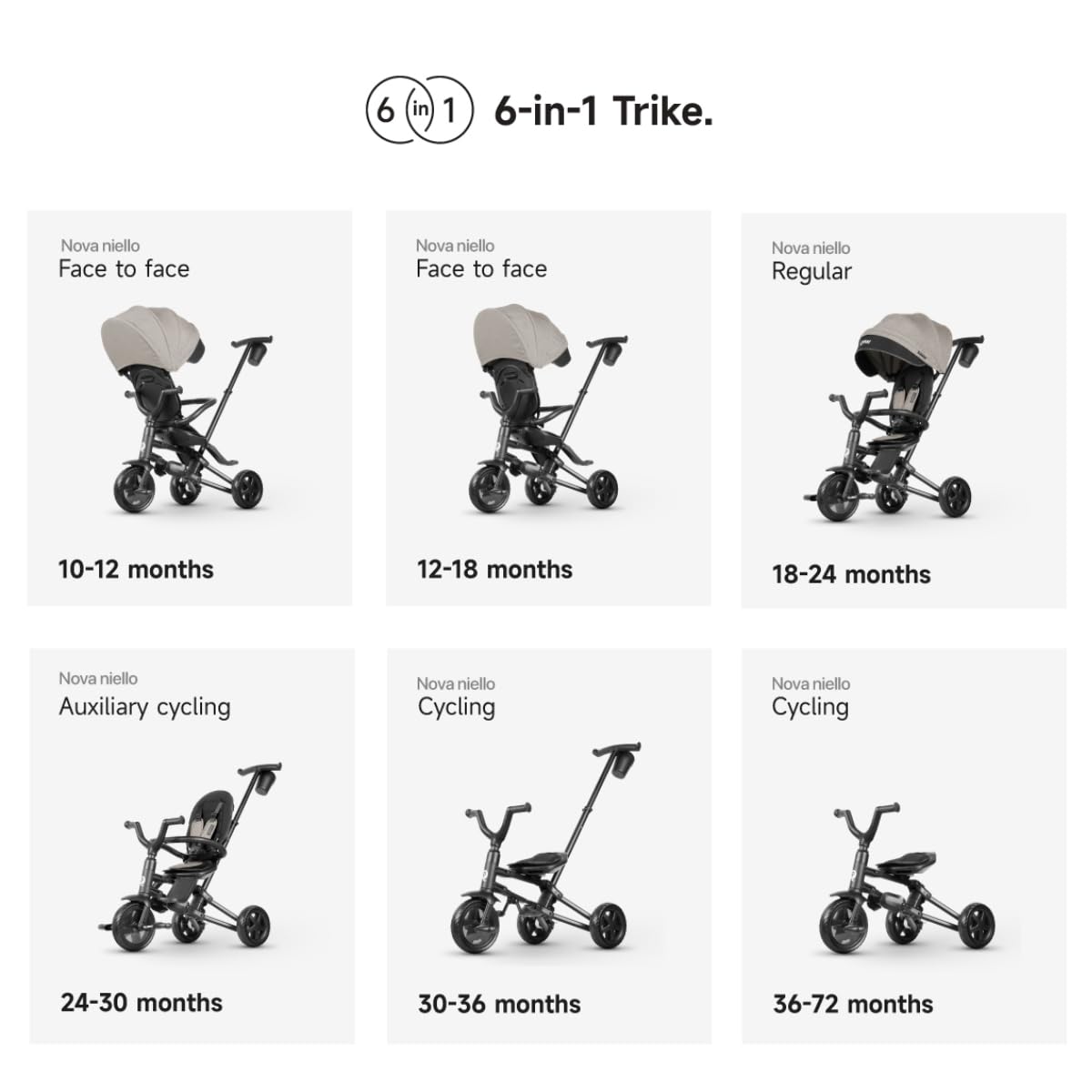 Q Play 6 In1 Kids Foldable Tricycle Toddler Stroller Trike Bike Ride On Toy Nova (Pink)