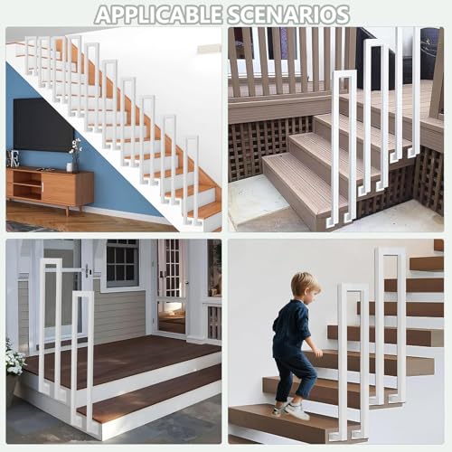 Rampe d'escalier robuste en fer forgé avec fixation latérale stable
