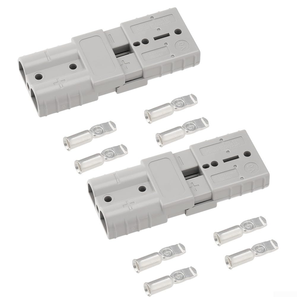 4PCS 175A Quick Connect Battery Connectors for Anderson Plug Cable Terminal Battery Power, Modular Power Connectors with Quick Disconnect(4* Plug, 8*Terminals) (Gary)