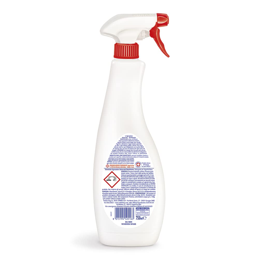 Sgrassatore Universale Chanteclair Disinfettante Spray, 750ml (Confezione da 2)