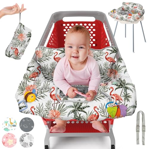 Image of Shopping Cart Cover for Baby PILLANI, High Chair Cover for Restaurant Seat, Grocery Cart Cover for Baby Girl/Boy, Cotton Buggy Covers for Babies, Toddler Shopping Cart Cover