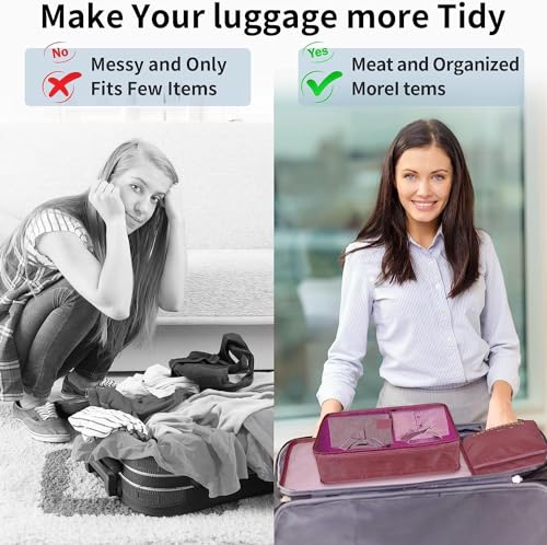 Image of Travel Organizer, Packing Cubes for Travel, Toiletry Bag, Packing Bags for Clothes, Travel Essentials, Maroon