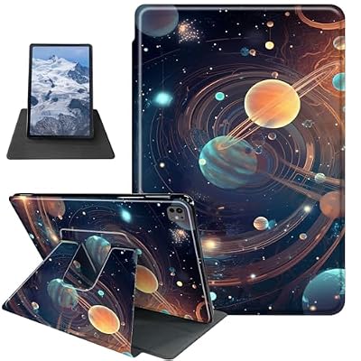 Starry Moons Pattern Case for iPad Pro 13 Inch Case M4(2024),BFDHGQZC 360 Degree Rotating Stand Protective Cover with Auto Sleep/Wake for iPad Pro 13 Inch 2024
