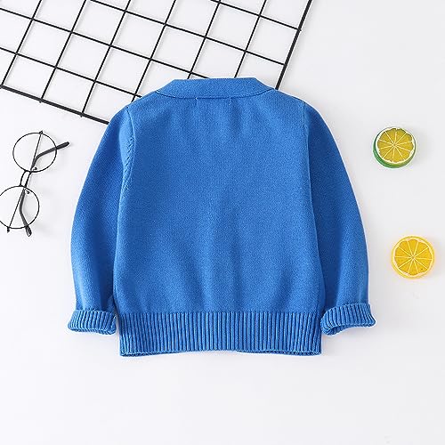 Kids Girls Boys V-Neck Cardigan Sweater School Uniforms Button Long Sleeve Knit Tops2