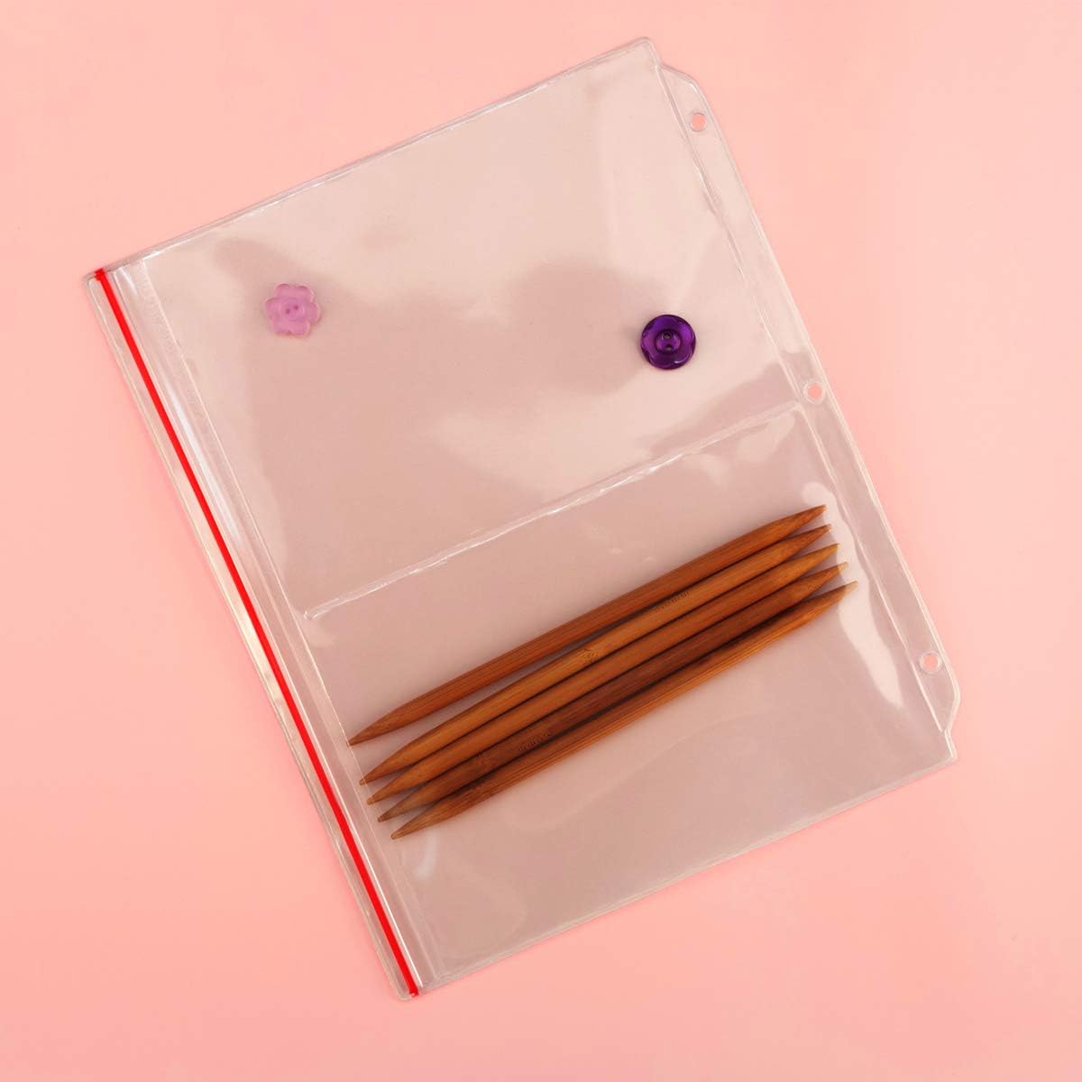 StoreSMART - Multi-Pocket Zipper Binder Page for Crafting & Knitting Supplies – 2 Pocket – 25 Pack – CRFT600-2-25