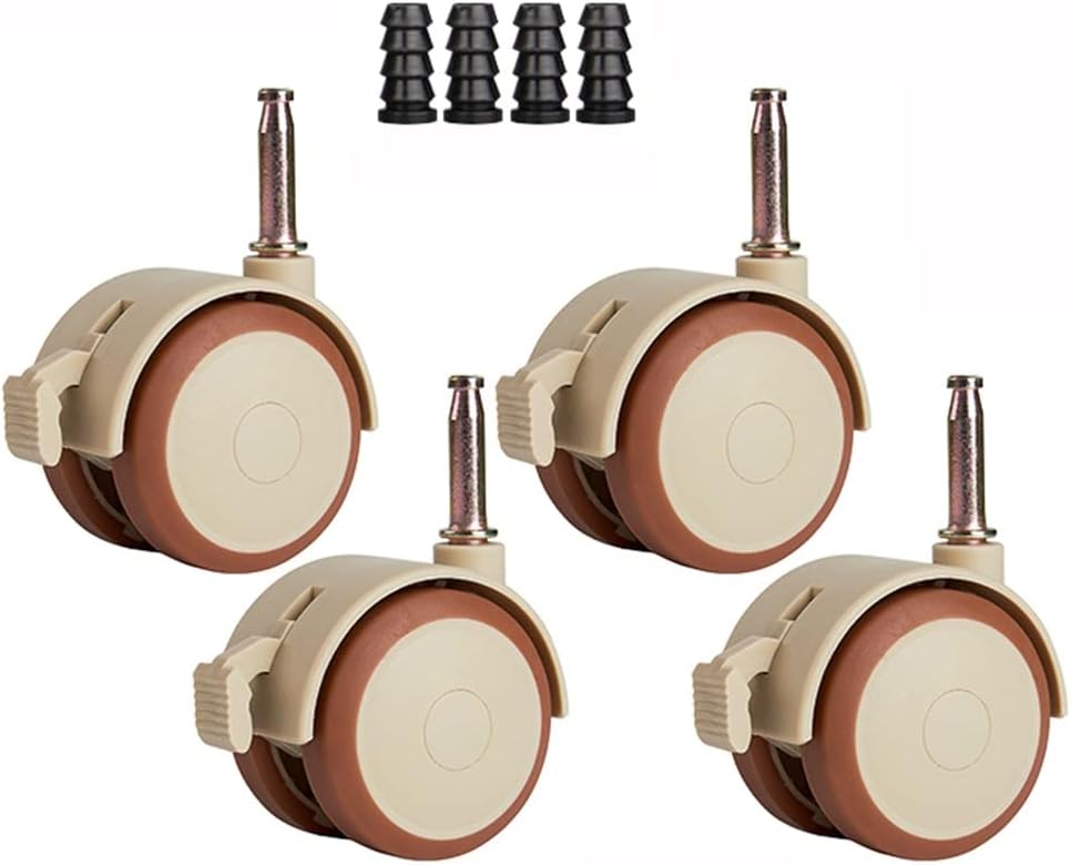 XUAN 2 Inch Caster Wheels with Brake Stem Casters Wheels