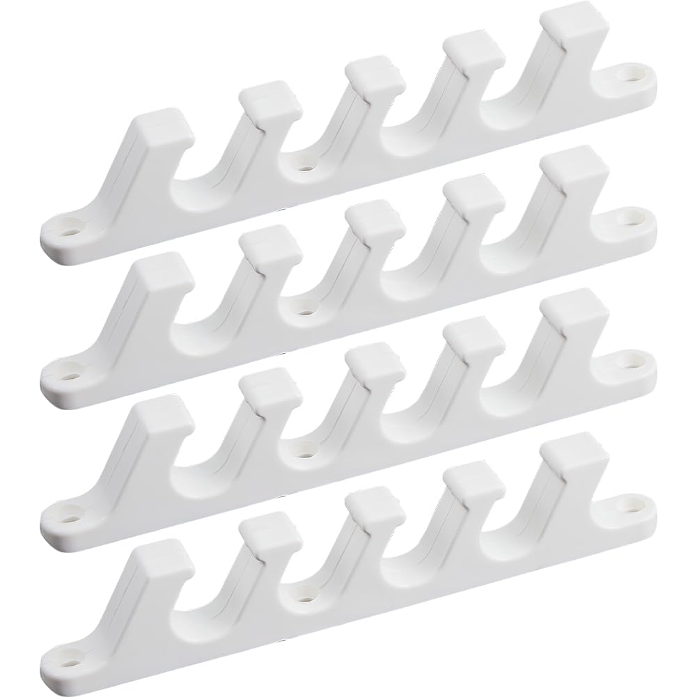 GORGECRAFT 4 Soporte de Ajuste de 5 Posiciones de Plástico para Respaldo de Ajuste de Gancho Perchas Verticales de Repuesto para Patio Al Aire Libre Muebles de Jardín Tumbonas Soporte, Color Blanco