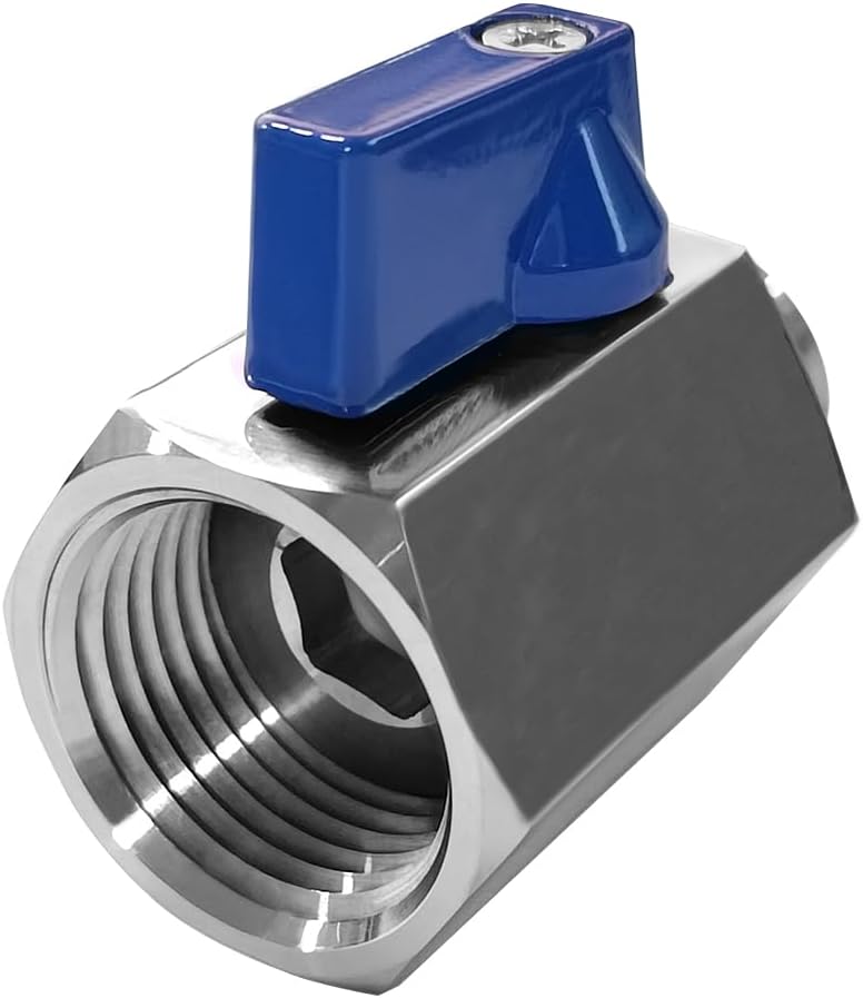 Beduan Stainless Steel Garden Hose Shut off Valve, GHT Female to 1/2 NPT Male Garden Hose Adapter Ball Valve Hose Heavy Duty Connector (Pack of 2)