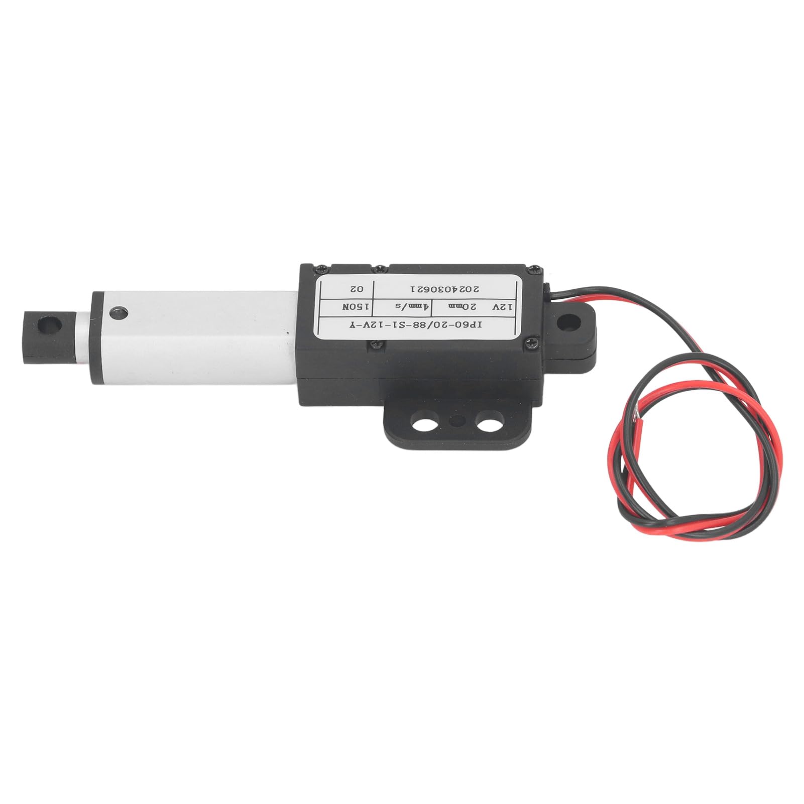 Attuatore lineare elettrico 12V 150N 20mm IPX4 Mini con alluminio e ABS per automazione domestica e banco di lavoro di sollevamento