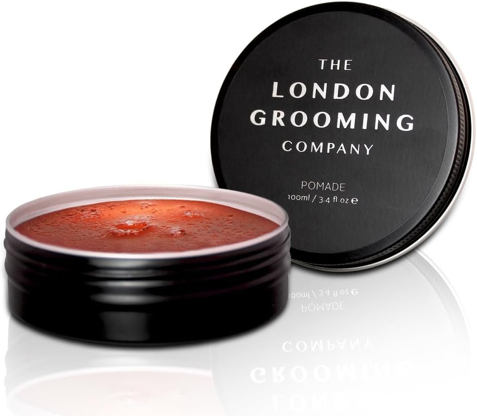 The London Grooming Company Water-Based Hair Pomade For Men | Strong All-Day Hold | High Shine Finish | Easy to Wash Out | 3.4 Fl Oz (100ml)