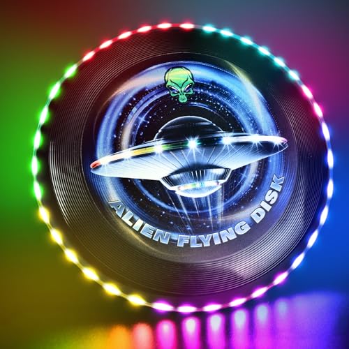 IEEILULU LED Frisbee, Frisbee mit Licht, Leuchtende Frisbee mit 12 Lichteffekte, Wiederverwendbar, LED Frisbee Disc Spaßsport für Kinder Erwachsene Rasenstrand im Freien