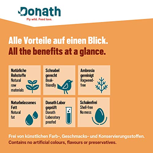 Donath Energie-Box 1,2,3-3 Nusstangen (3 x 120g) - traditionell in feinstes Rinderfett getaucht - Ganzjahres Wildvogelfutter mit kraftspendendem Fett - aus unserer Manufaktur in Süddeutschland