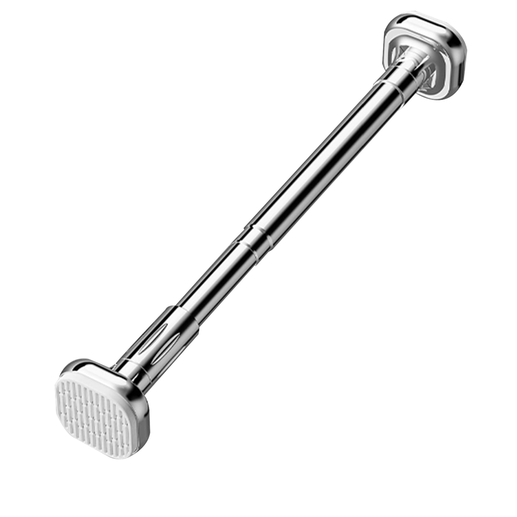 GLDYTVF Telescopic Curtain Rod Decorative & Industrial Drapery Pole No Drilling Required Easy Installation for Kitchen Living Room Bathroom Adjustable Size (150-220cm)
