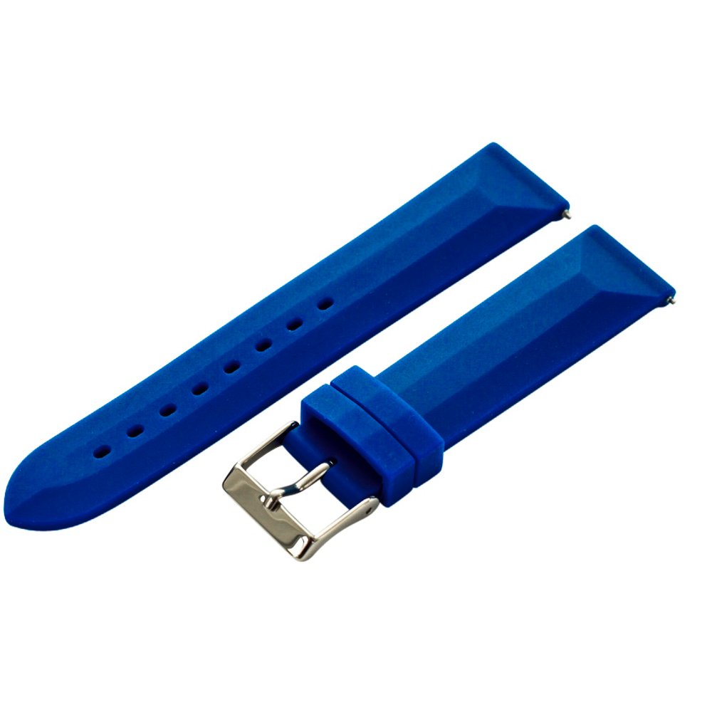 Clockwork Synergy - 2- Piece Ss Divers Silicone Watch Band Strap 26mm - Blue - Male and Female Watches