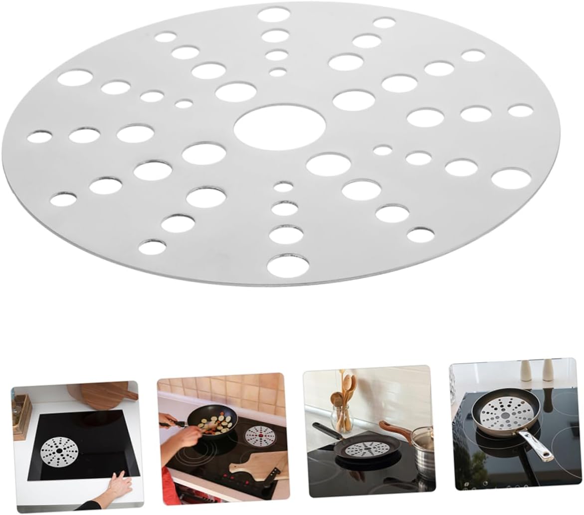 COLLBATH 2Pcs Induction Diffuser Plate Stainless Steel Heat Conduction Plate for Even Heating Kitchen Cookware Accessory for Induction and Gas Stoves Reusable and Easy to Clean