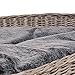 UNUS Hundebett Hundekorb Hundekörbchen aus Weide mit Kissen S für Hunde und Katzen grau 61 x 44,5 x 15,5 cm