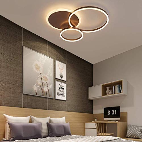 Plafonnier LED lampe de salon moderne dimmable avec télécommande marron - 2