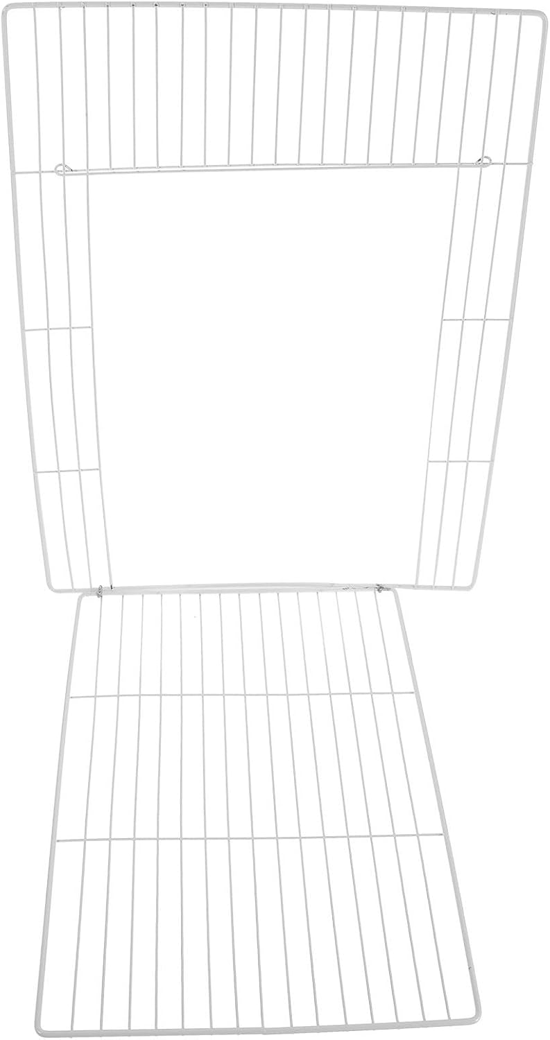 Cat Cage Replacement Door Panel with Dense Mesh 35x45cm Iron | White Modular Frame, Inward-folding , for Crates and Travel Use, Small-pet Enclosure Part with Assembly