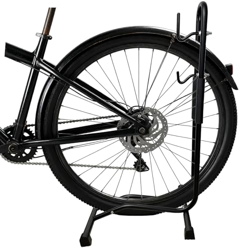 LUMITERRA Fahrrad, Fahrradständer, Vertikaler Fahrradhalterung für die Garage, Abnehmbar Reparaturständer, Platzsparender, Fahrradhalter Boden, für Reifenbreite bis 60mm Mountainbike, Schwarz